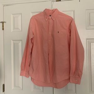 Mens Large Pilot Ralph Lauren Button Up Sz Large Orange
